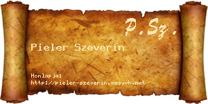 Pieler Szeverin névjegykártya